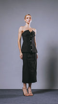 Saia Midi Roe Preto