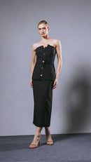 Saia Midi Roe Preto