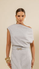 Vestido Midi Ray Off White