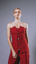 Corset Botões Roe Red