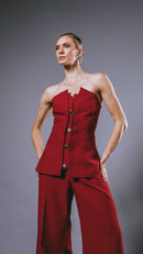 Corset Botões Roe Red